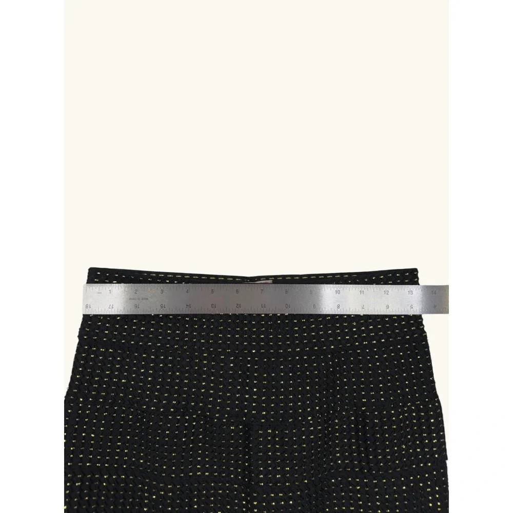 Body Central Womens Black Gold Metallic Bandage Mini Skirt Size M Party Bodycon